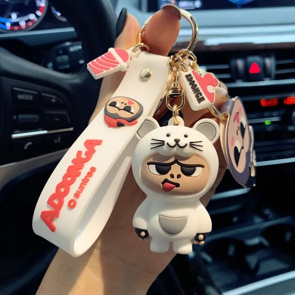 퍼터키퍼 쥐뿔도 없는 놈팡이 여성 큐트 INS 인싸템 책가방 모빌 작은 원숭이 피규어 커플 자동차열쇠, 정판 방귀 성·성 년 쥐 다마스크화이