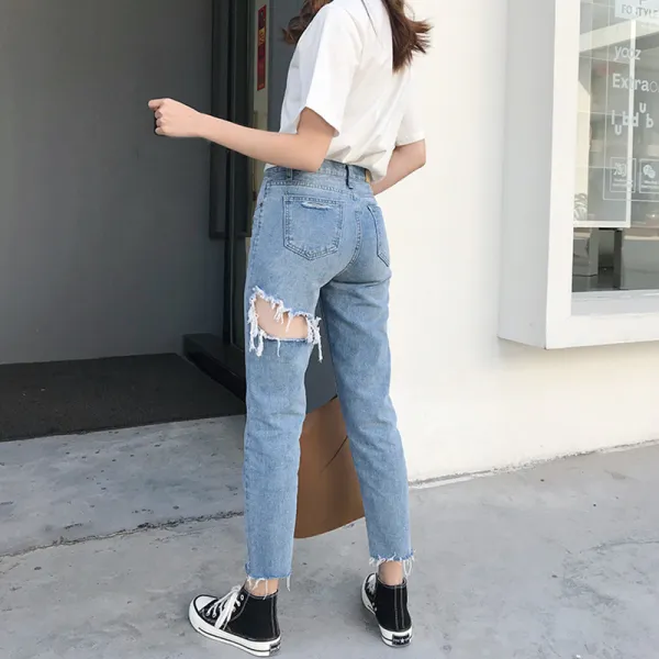 머머다 머머다 여성 슬림핏 청바지 찢어진 데님팬츠 빈티지12 Chh12 569667627758