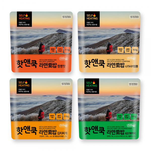 이지밥 핫앤쿡라면애밥 짬뽕110g+김치찌개110g+쇠고기미역국110g+나가사끼 100g, 430g, 1세트