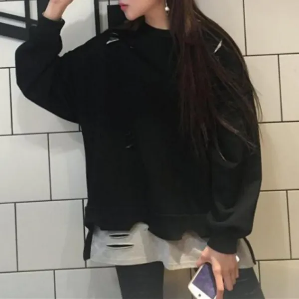 Kirahosi 명진 봄 가을 여성 여자 맨투맨 예쁜 티셔츠 상의 113 D8f1kr