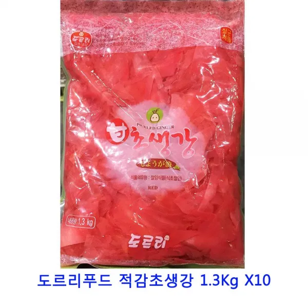 T무배 업소용 식자재 도르리푸드 적감초생강 1.3Kg X10 // 유부초밥 라이스페이퍼 또띠아, 1개