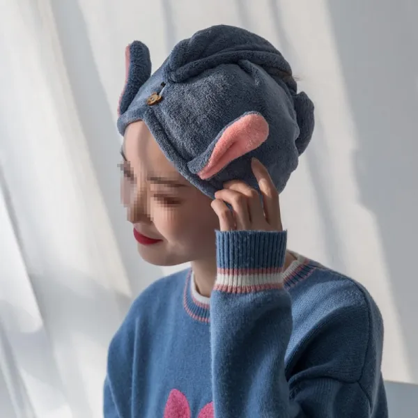 kirahosi 드라이 헤어 타월 머리수건 타올 두건 샤워 수건 여행용 샤워두건 239 MW6 +덧신 증정 BVlwb1jy, 26*70cm, 그린 +인디고