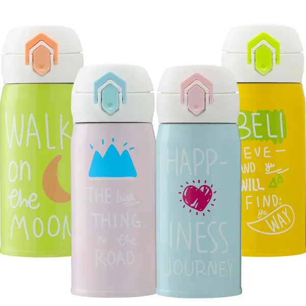 1+1 원터치 미니 보온병 보온물병 텀블러 350ml, 05 (퍼플+민트)