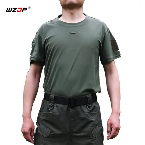 밀리터리WZJP 야외 여름 남성 빠른 건조 티셔츠 전술 군사 통근면 짧은 소매 3 색, 02 Green