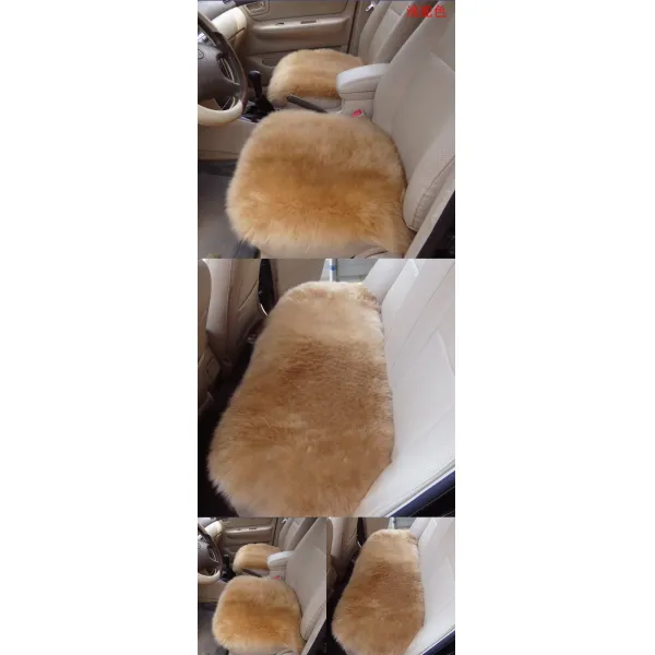 강아지방석 무스탕 겨울 자동차시트 털방석 양털 뒷줄 낱개 깔개긴 등받이덮개 리얼가죽, T01-라이트카멜 양모 시트