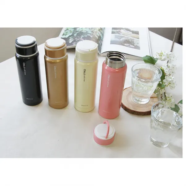 부겁지 않아 간편 실리콘 미끄럼방지 냉온텀블러, 골드브라운, 360ml