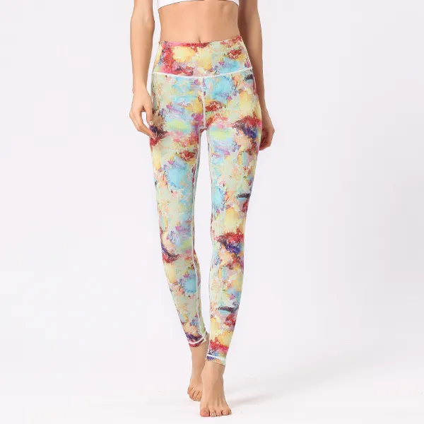 심쿵마켓 여성 스포츠 휘트니스 플라워 요가 레깅스