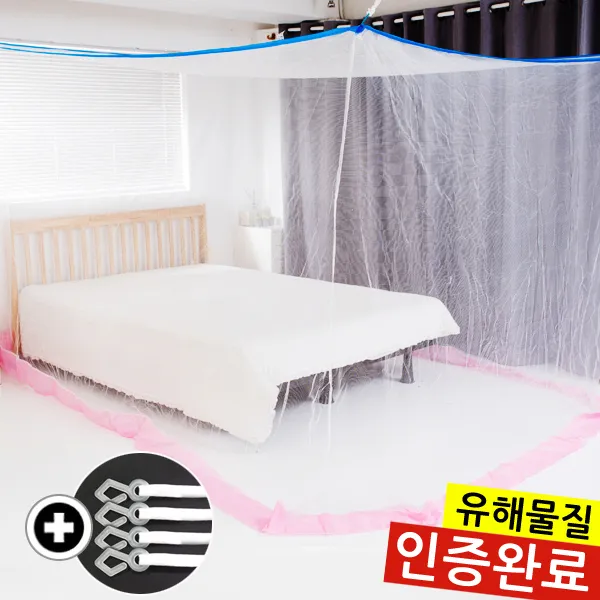 코시하 [국내생산]인증완료 사각모기장 추가끈증정 모기장, 화이트