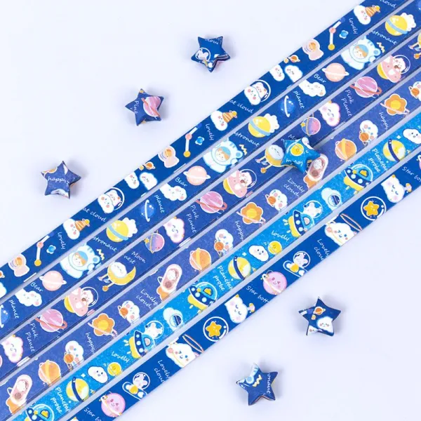 수지니 수제자료 애니메이션 플라워 프린트 멀티 핸드메이드 접지 럭키 겹치다 종이 컬러 찌 흐름 보틀 오각 재료 별이총총한하늘 토끼 ：4아케이스 6도