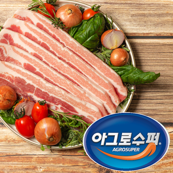  고기냉장고 삼겹살 구이용 칠레산 아그로수퍼 무공해 고원돈 9mm 돼지삼겹살 돼지고기삼겹살 400g