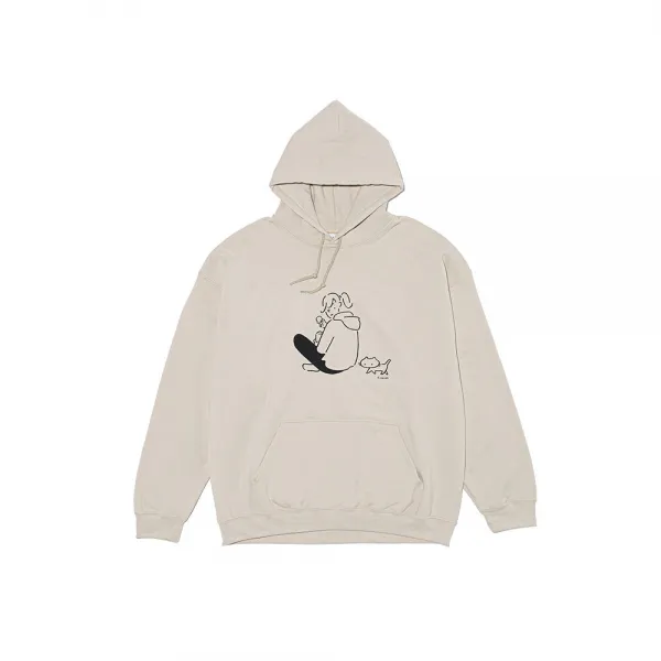 커플 후드티셔츠 삽화가 있다 장기간 공연하다 웅대함 YUNAGABA 단아한 남성 타입 두꺼운 순면 코튼 3759307461