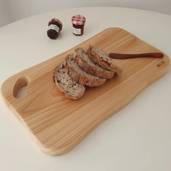 소코데코 국내산 핸드메이드 항균 편백나무 통원목 프리미엄 편백도마 칼도마 플레이팅도마 2type 1개 중
