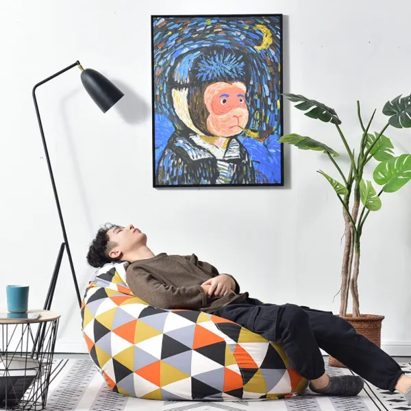 빈팩 빔백 빈백 1인용빈백 일인쇼파 좌식쇼파, 기하학-특대호-속담-면 캔버스 패딩 EPP