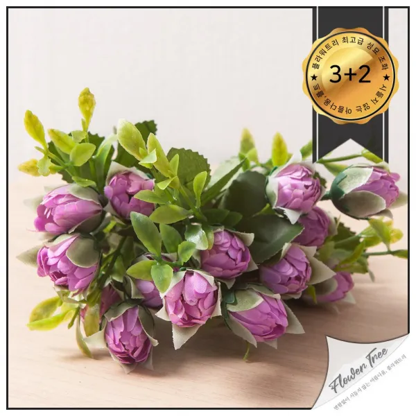 (3+2 이벤트) 고급 성묘꽃 108종 조화부쉬 모음 플트 B, B07.봉우리장미부쉬 28cm-퍼플★3개구매시 성묘꽃+꽃볼펜A