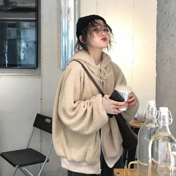 엘림몰 여성 양털 후리스 후드 집업