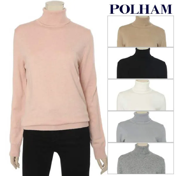  현대백화점 폴햄 Phz4eu2010 여성용 캐시미어혼방 터틀넥 스웨터 니트