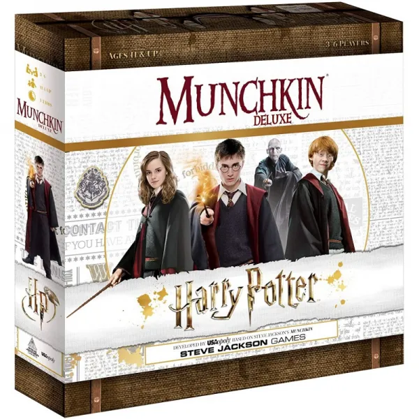[미국 직배송] USAOPOLY 먼치킨 디럭스 해리 포터 보드게임 | 공식적으로 허가된 해리 포터 선물 | 소장용 스티브 잭슨의 Munc, 단일옵션, 상세 설명 참조0