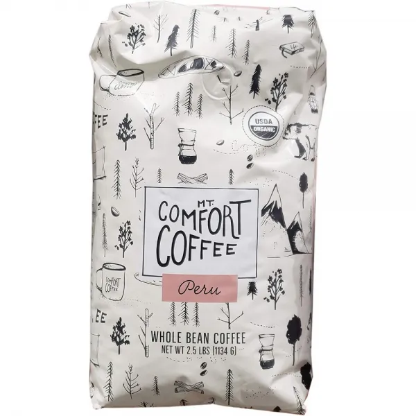 Mount Comfort Coffee 유기적 원두 콩 페루 2.5lb, 선택, 상세설명참조