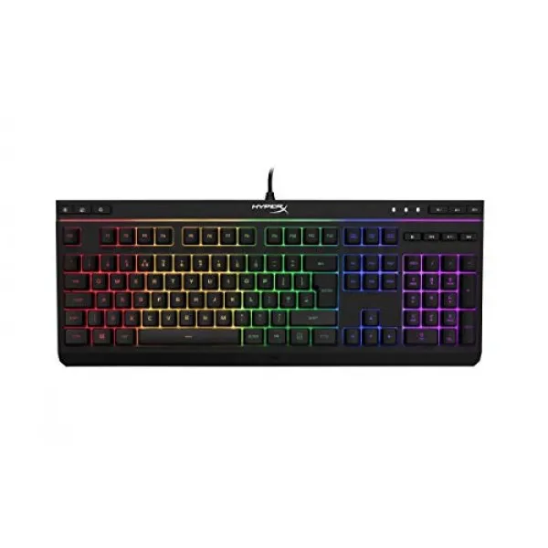HyperX HX-KB5ME2-DE 합금 코어 RGB 막 게이밍 타스 처 (QWERTZ deutsches Layout) Schwarz Hyper, 단일상품, 단일상품