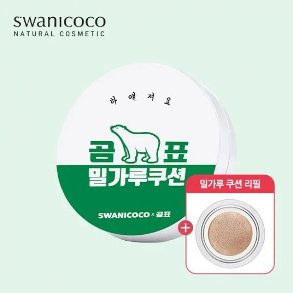 스와니코코 곰표 밀가루 쿠션 본품 미백/주름완화/자외선차단 +특별기프트 : 리필 01_밀가루 쿠션 본품+리필 21호 상세설명 참조