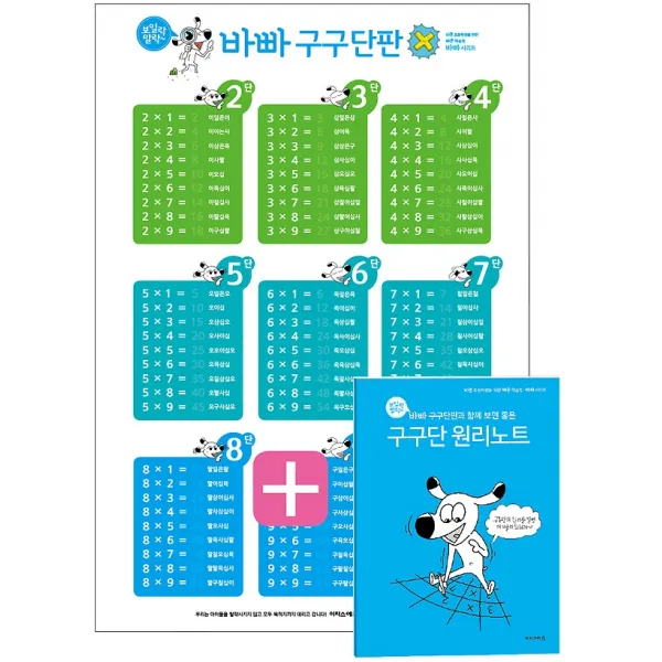 보일락 말락 바빠 구구단판 + 원리노트 세트, 이지스에듀