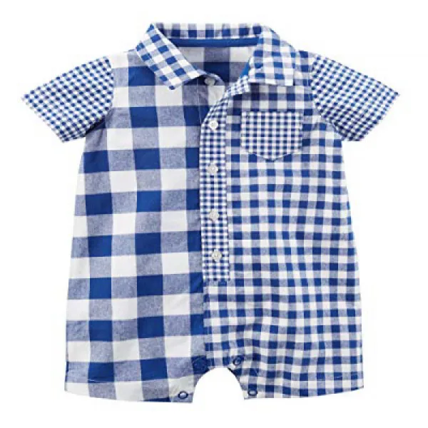 Carter's Baby Boy Checkered Romper (18 Months) 카터의 사내 아이 체크 무늬 장난 꾸러기 (18 개월), null세트