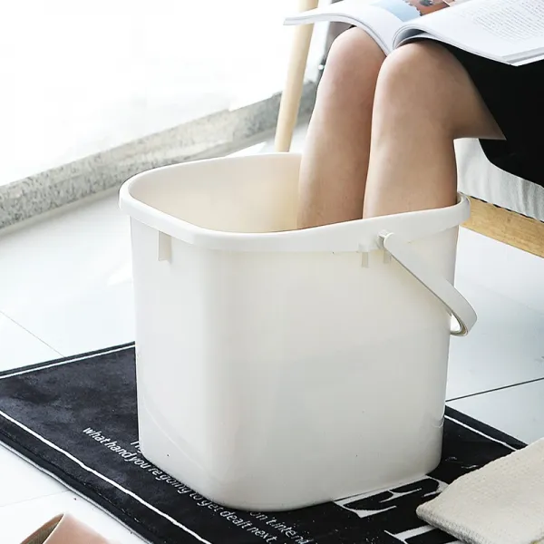 당나라 쉬 운 발 물통 플라스틱 족 욕 대 를 두 껍 게 하고 보온 세족 통 을 지나 종아리 항온 말발이 벨트 마사지 가정용 신기 살구 색, 상세페이지 참조