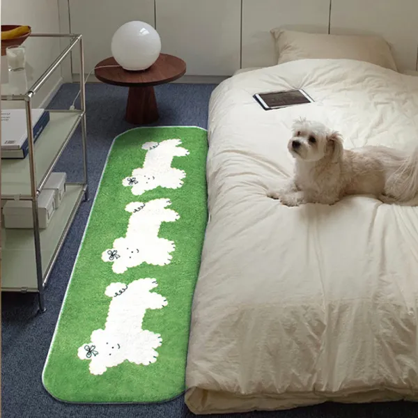 DFMEI 양탄자 가정용 침대 카펫 침실 방 긴 침대 카펫은 잠자리, DFMEI 잔디밭을 달리다, 80*200cm(캐시미어)