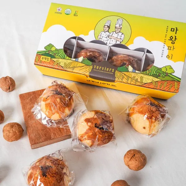 농부마음 광주 빵지순례 베비에르 마왕파이 8개입 선물세트X2박스, 1