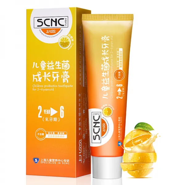 베벨 (SCNC) 어린이의 익생균성장치약 2-6세 (감귤냄새) 식품급 우선성분에 불소가 함유되여있지 않으면 충치를 삼킬수 있다, 단일상품