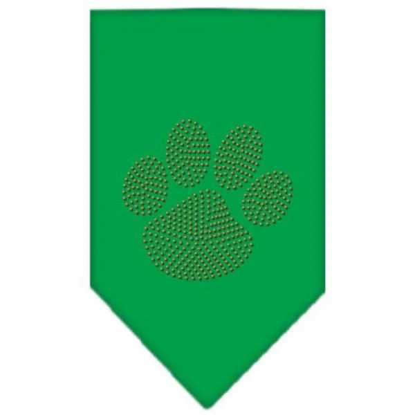 Mirage Pet Products Paw Orange Rhinestone Bandana Small Emerald Green 미라지 애완 동물 제품 오렌지 줄무늬 발바리 소형, 1