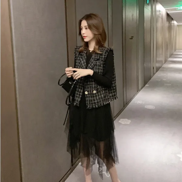 에이프릴래빗 예쁜옷 레드 플라워 조끼 밸런스 시스루 스커트 세트 여성 투피스 21se863