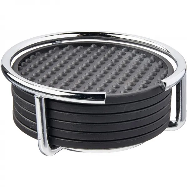 홀더가있는 스펙트럼 다각화 유로 코스터 세트 음료 용 방수 코스터 6 세트 홀더가있는 유연한 코스터