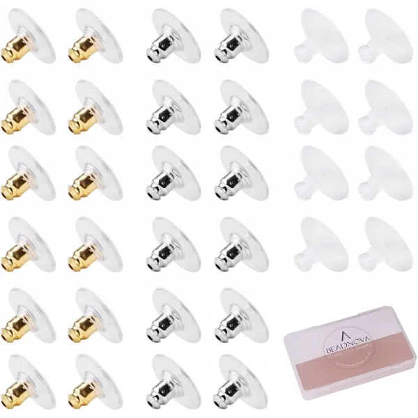 BEADNOVAearring은 바닥이 낮은 ears의 lifter교체 패드 디스크가 있는 총탄형(銃彈形)클러치가 플라스틱