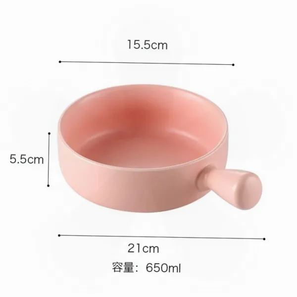큐트 하나 식사 이쁜 인싸템 줄기 밥 전용 있음 그릇을 깨뜨리다 국공기 칸, L88 -손잡이다 솔리드 무지 핑크