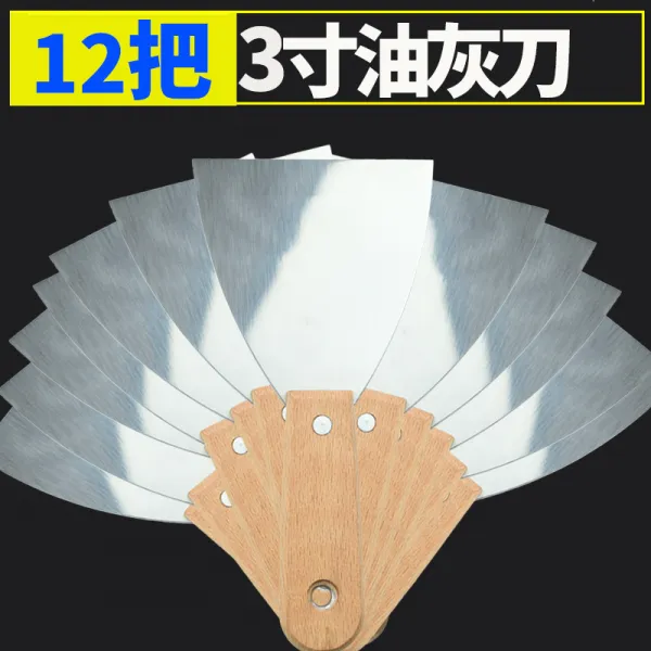 와우마켓 텔라스오일 회도 퍼티 두꺼운 형 스테인리스 스틸 재를 도매함 1234 5인치 6인치 나무자루 긁다 막일꾼, 201 스테인리스 스틸 3인치 12