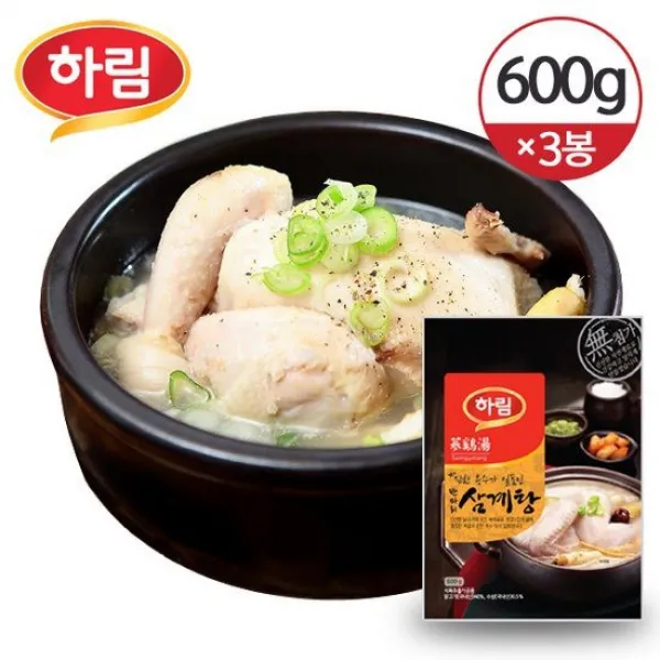 [하림치킨세트] 하림 삼계탕 반마리 600g 3개입 [상온식품], 없음, 상세설명 참조