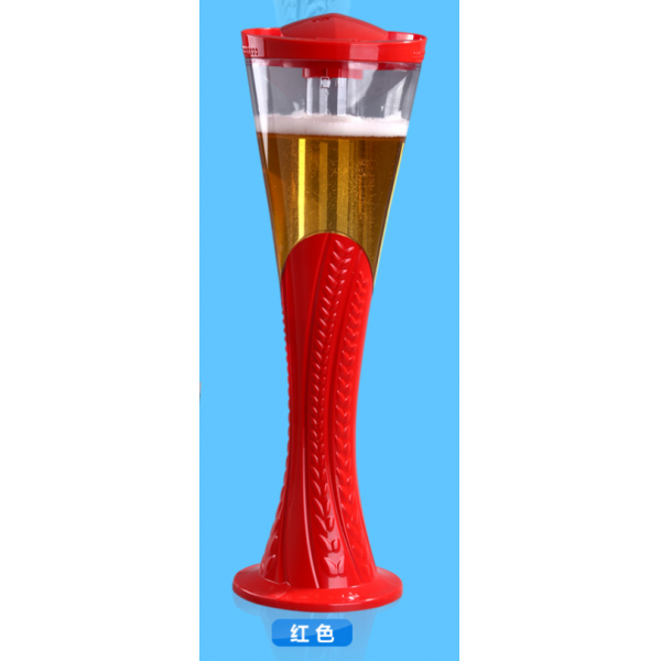 맥주 음료 원뿔형 디스펜서 1.5리터 소맥타워, 화색띠