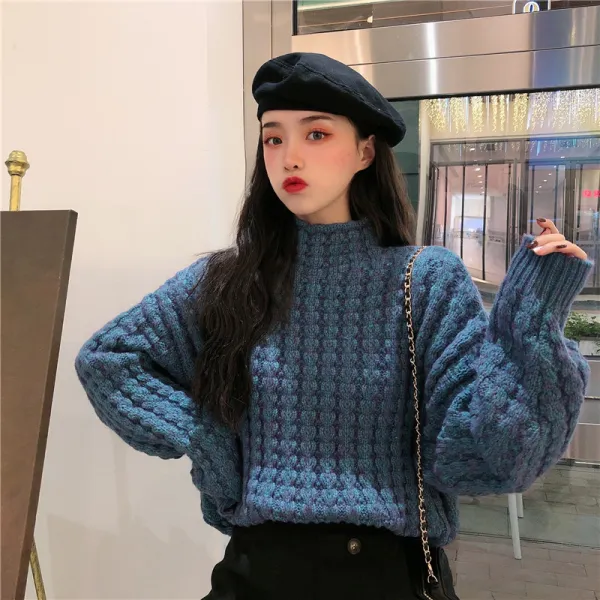 수입산 여성 스웨터 루즈핏에 가을겨울 2020년 복고일계 노련미