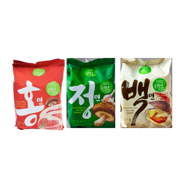 풀무원 자연은맛있다 라면 홍면 + 정면 + 백면 각 4입씩, 1세트
