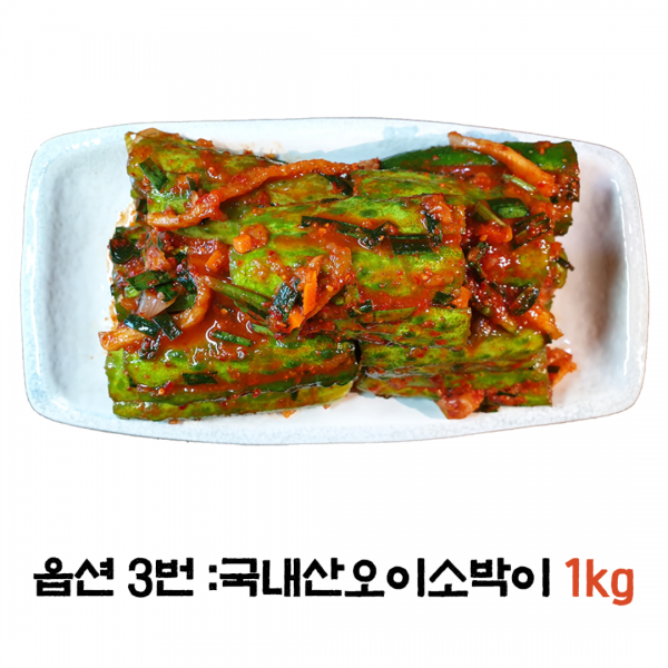 늘맛 국내산 맛있는 아삭 깔끔 시원한 갓김치 오이소박이 파김치 열무김치, 3번, 1kg