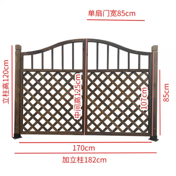 원목 목재 나무 펜스 울타리 대문 방부목 단독주택 전원주택 마당 정원 주차장, C 170cm 격자문