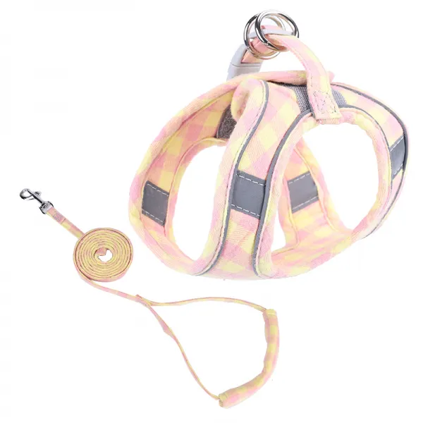 Mar.20 151번 애완고양이 견인끈 탈피 고양이 줄감기 귀여운 조끼형 개 가슴 멜빵 외출z 8_3xs 3 근 내 고양이 는 재 서 주문 하 는 2_노 란 가루 순면 부 드 러 움 1.5 미터 견인