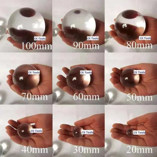 오가닉 유리 플랫 누르기 극력 아크릴 공 컬러 반원구, 투명 150mm