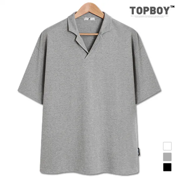 탑보이 오버핏 오픈 반팔카라티 (RT779)