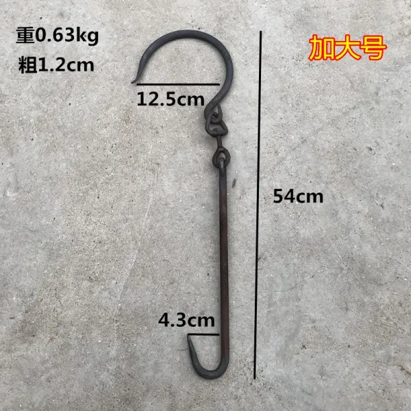 고기를 팔다 걸이 상용 단 이중고리 삼구 굵게 도살장 마트 냉장 자동차 전용 후크 많다, 핸드메이드 단조함 때리다 라지 번