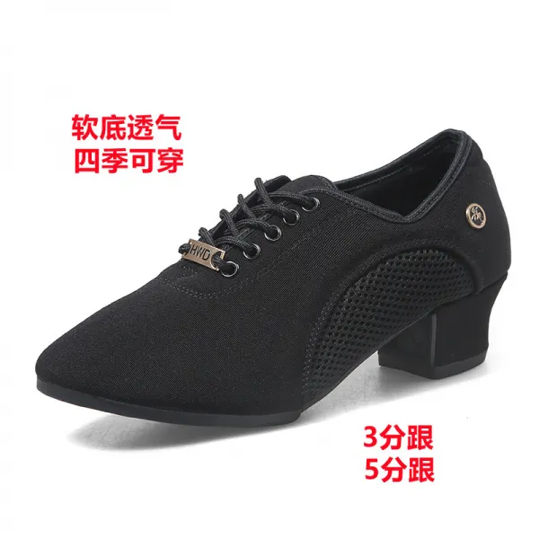 무용신발 산샤라딘 댄스슈즈 여성 블랙 소프트 베이스 플라자 뛰다 사교춤을 추다 옥스포드 천슈즈 4935551463, 39, 블랙 직접적 3공분 기어코 한 치수