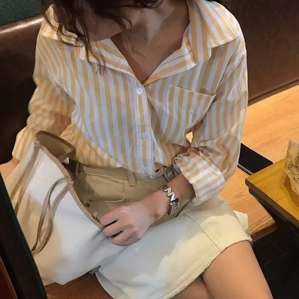 Imv초이스굿 St셔츠 스트라이프셔츠 단가라셔츠 패턴 패션마켓3 여성의류 눠캥 레이스쉬폰블라우스 Qri1w9604642uh 블라우스셔츠