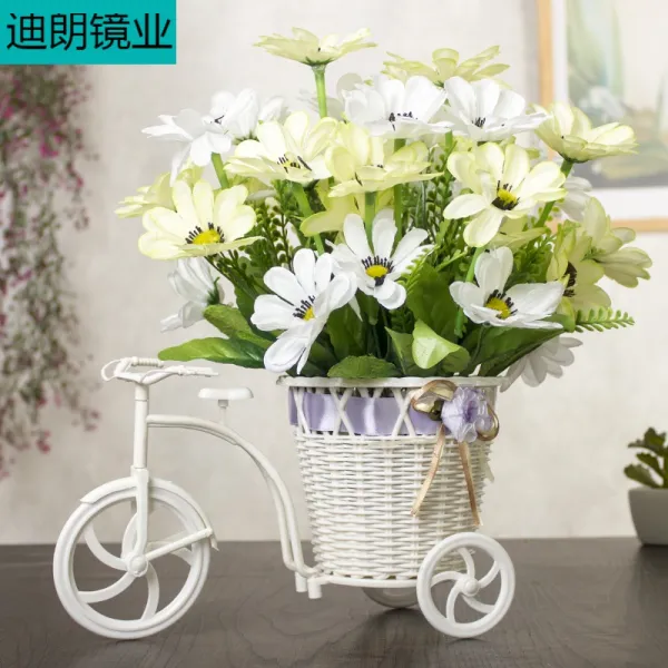 인테리어 독창적 스윗 인조 꽃 라이크 수려함 알프스프라자축하화환 집에 거실 비닐 플라스틱 페이크 말 냉장고 위 자색 3그린 숏 벚꽃 _큰차