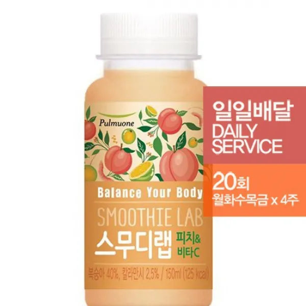 [정기배달]풀무원녹즙 스무디랩 피치 비타C 150ml 총20회월-금4주, 상세설명 참조, 없음